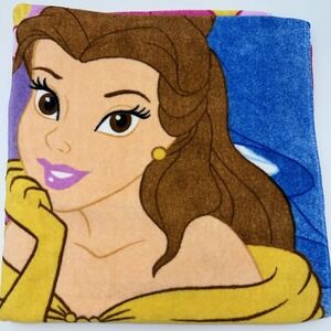 Disney Beach Towel Girls 30x60 Multicolor Belle Cinderella Aurora Castle 47598